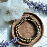 Unakite 4 mm 16-18 in Beaded Necklace