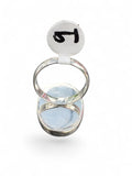 Blue Sandstone Solid 925 Sterling Silver Ring 9