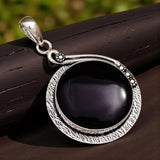 Black Onyx Solid 925 Sterling Silver Pendant