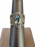 Blue Topaz Solid 925 Sterling Silver Ring 6