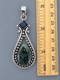 Moss Agate Silver Overlay Pendant