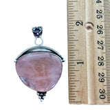 Rose Quartz Solid 925 Sterling Silver Pendant