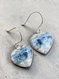 Heart  Scheelite Solid 925 Sterling Silver Earrings