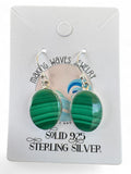 Malachite Solid 925 Sterling Silver Earrings