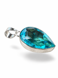 Synthetic Blue Topaz Silver Overlay Pendant