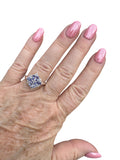 Tanzanite Solid 925 Sterling Silver cluster Ring 5