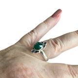 Green Onyx Solid 925 Sterling Silver Ring 7.5