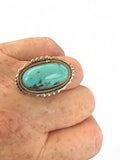Kingman Turquoise Solid 925 Sterling Silver Ring 7
