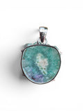 Mediterranean Green Quartz Stalactite Solid 925 Sterling Silver Pendant
