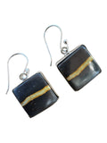 Black Jack Turquoise Solid 925 Sterling Silver Earrings