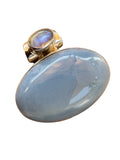 Owyhee Opal & Moonstone Solid 925 Sterling Silver Pendant