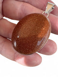 Goldstone Silver Overlay Pendant