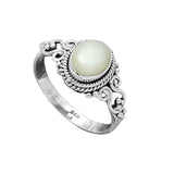 White Opal Solid 925 Sterling Silver Ring 8