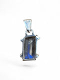 Faceted Labradorite Solid 925 Sterling Silver Pendant