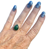 Malachite Solid 925 Sterling Silver Ring – Pear Shape 7