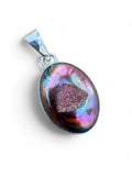 Rose Titanium Druzy Solid 925 Sterling Silver Pendant