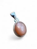 Peach Moonstone Solid 925 Sterling Silver Pendant