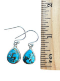 Kingman Blue Copper Turquoise Solid 925 Sterling Silver Earrings