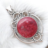 Pink Thulite Solid 925 Sterling Silver Pendant