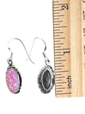 Pink lab Opal Solid 925 Sterling Silver Earrings