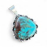 Chrysocolla Solid 925 Sterling Silver Pendant