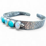 Turquoise & Ethiopian Opal Solid 925 Sterling Silver Cuff Bracelet