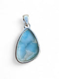 Caribbean Larimar Solid 925 Sterling Silver Pendant