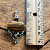 Tigers Eye Solid 925 Sterling Silver Pendant