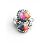 Kingman Pink Dahlia Turquoise Solid 925 Sterling Silver Ring 6