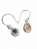 White Topaz Solid 925 Sterling Silver Earrings