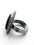 Kingman Purple Mojave Turquoise Solid 925 Sterling Silver Ring 6
