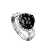 Snowflake Obsidian Solid 925 Sterling Silver Ring 7