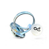 Caribbean Larimar Solid 925 Sterling Silver Ring 8