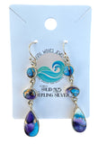 Kingman Purple & Blue Dahlia Solid 925 Sterling Silver Earrings