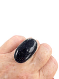 Blue Sandstone Solid 925 Sterling Silver Ring 7