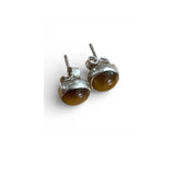 Tiger Eye Solid 925 Sterling Silver Stud Earrings