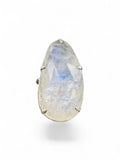 Faceted Rainbow Moonstone Solid 925 Sterling Silver Ring 7