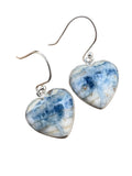 Heart  Scheelite Solid 925 Sterling Silver Earrings