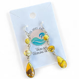 Kingman Honey Dahlia Solid 925 Sterling Silver Earrings