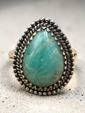 Amazonite Solid 925 Sterling Silver Ring 7