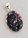 Rhodonite Silver Overlay Pendant