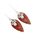 Red Moss Agate Solid 925 Sterling Silver Earrings