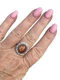 Sunstone Solid 925 Sterling Silver Ring 8.5