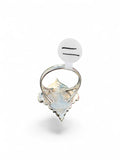 Black Onyx & Moonstone Solid 925 Sterling Silver Ring 11