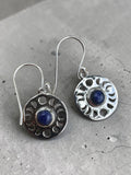 MOON Blue Lapis Solid 925 Sterling Silver Earrings