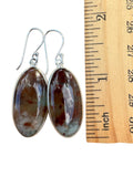 Chrysoprase w inclusion Solid 925 Sterling Silver Earrings