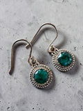 Emerald Solid 925 Sterling Silver Earrings