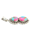 Kingman Cotton Candy Turquoise Solid 925 Sterling Silver Pendant