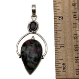 Eudialyte & Amethyst Solid 925 Sterling Silver Pendant