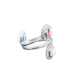 Kingman Red Rose Dahlia Solid 925 Sterling Silver Ring ADJ